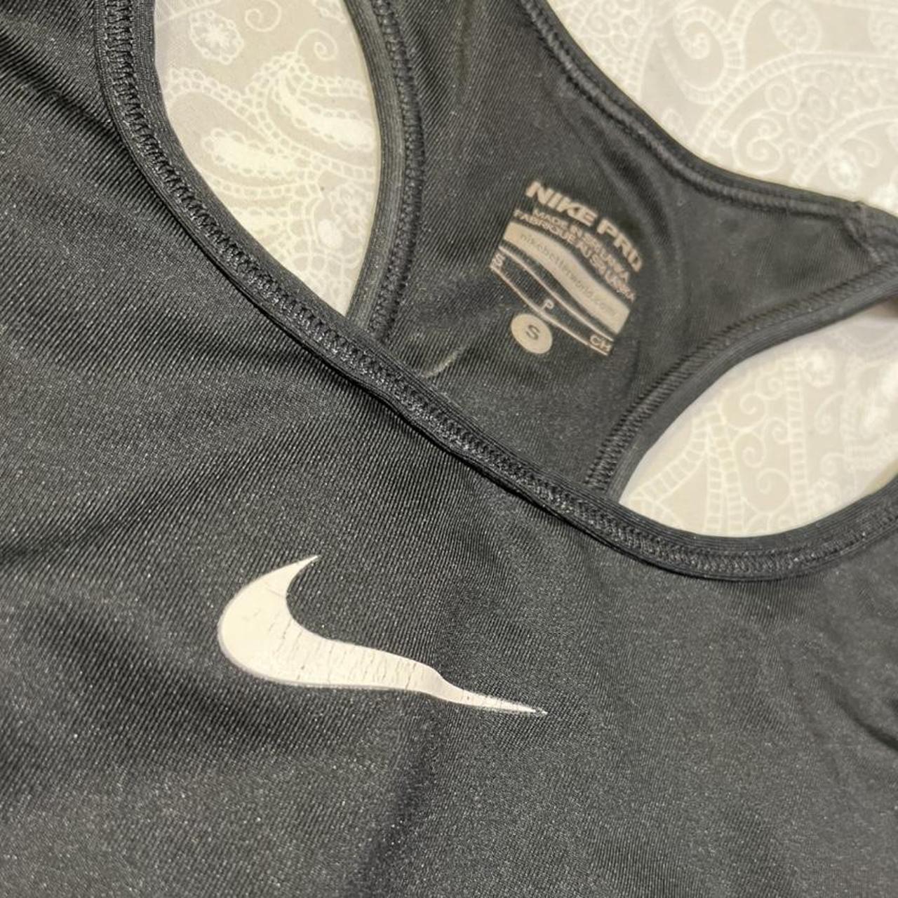 nike pro dri-fit racerback tank top all black with - Depop