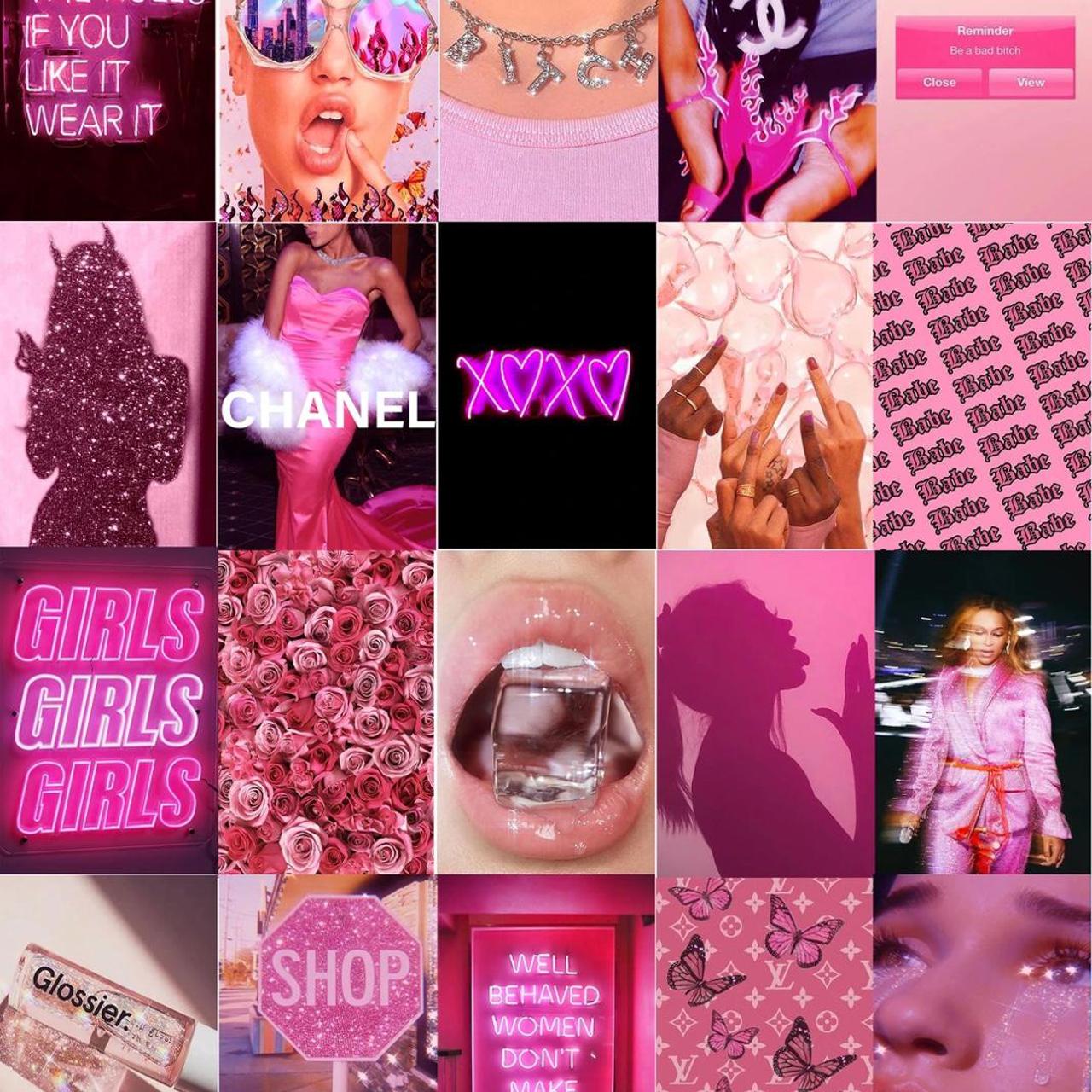 Pink Glam - DIY Wall Collage Kit — 40 PICS - $35 60... - Depop