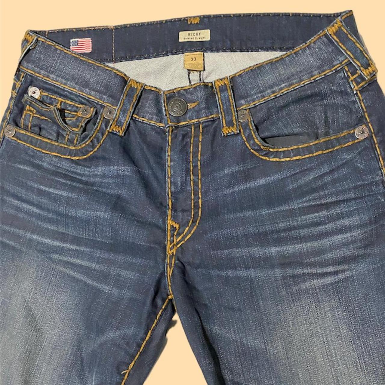 Mens TRUE RELIGION Ricky jeans Relaxed straight... - Depop