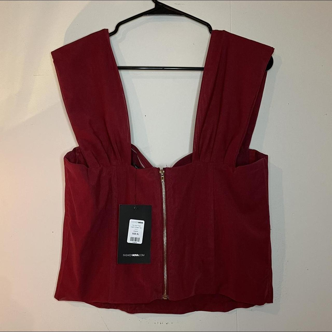 fashion nova burgundy corset top 🍒 brand new never... Depop