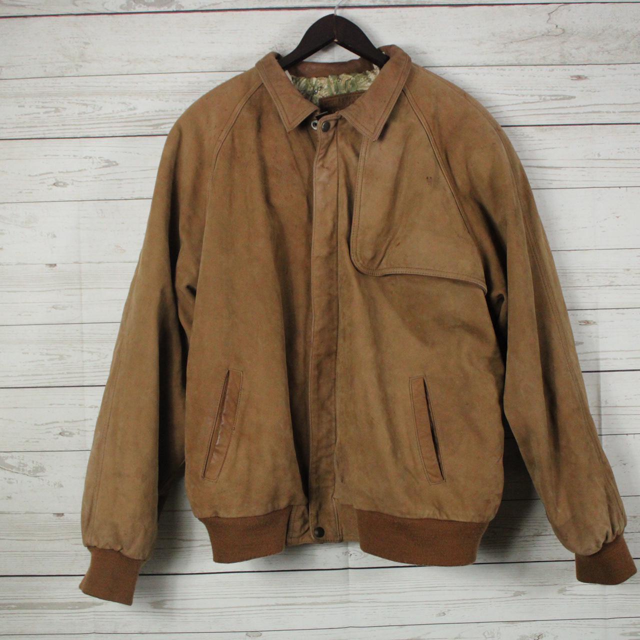 Vintage Marlboro Leather Jacket Size XL Pit to... - Depop