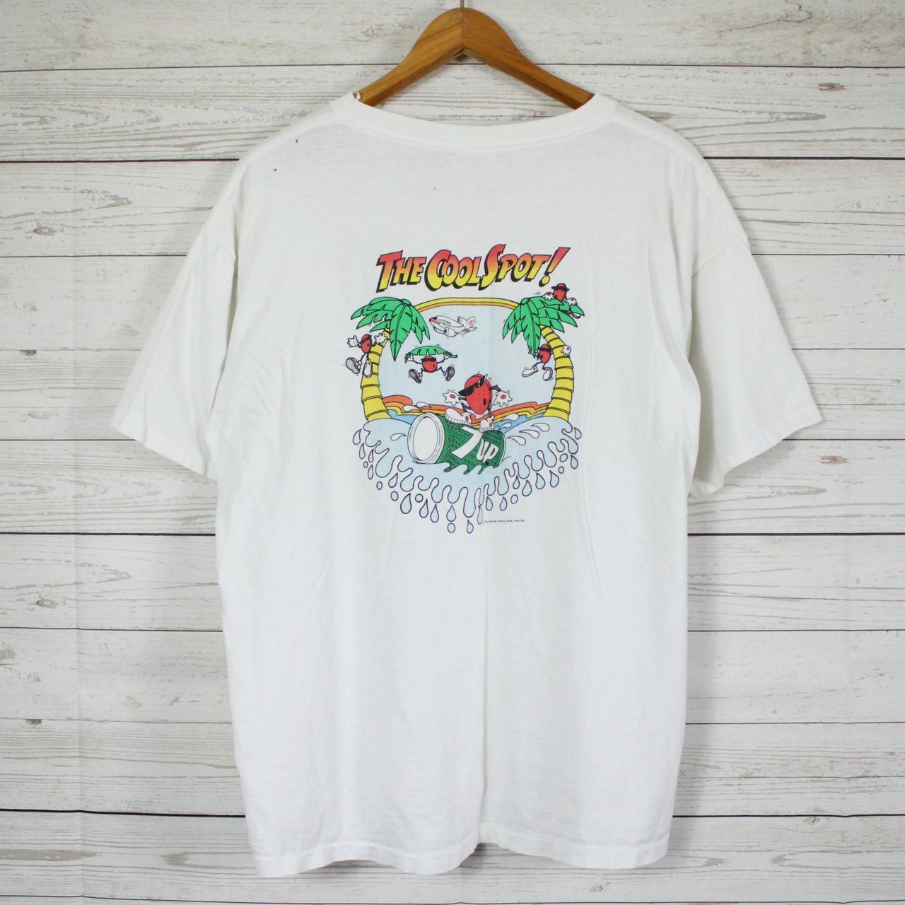 Vintage 7 Up Soda Promo 1991 White T-Shirt... - Depop