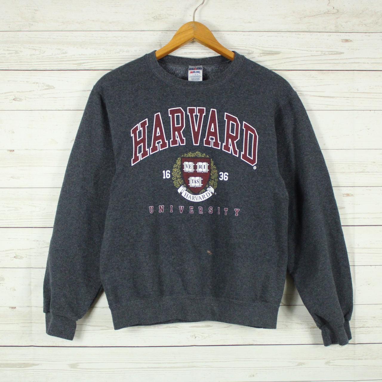 Vintage Essential Grey Harvard University Crewneck... - Depop