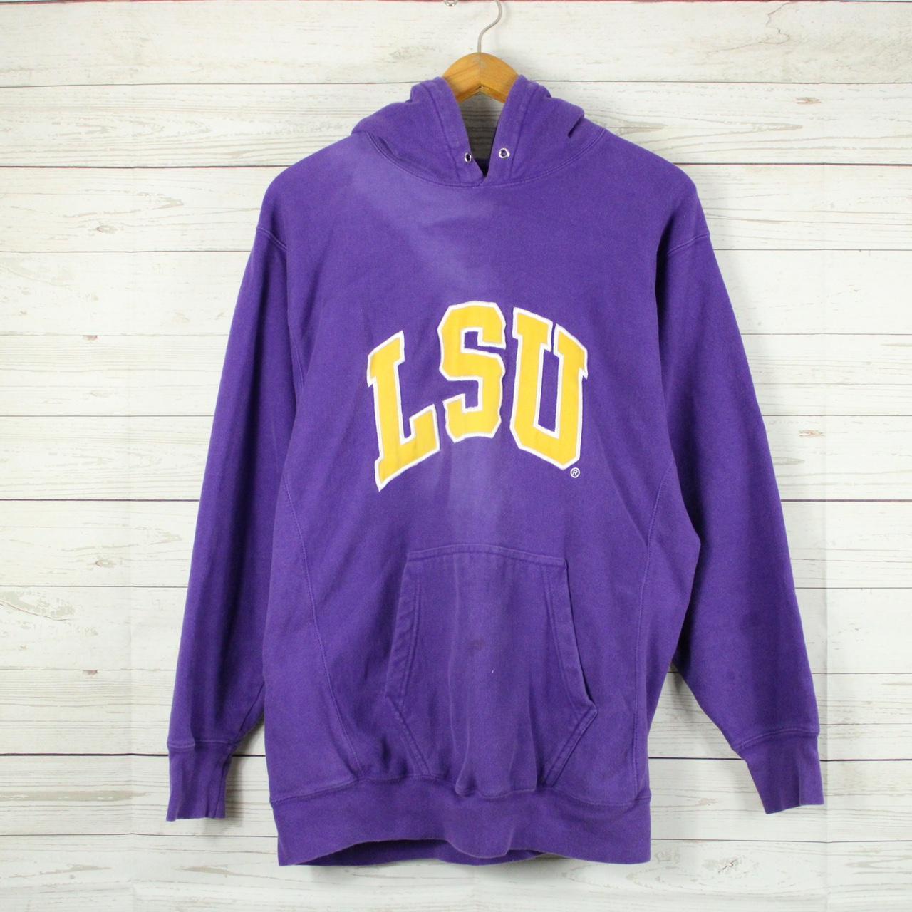 Vintage Y2K Essential Purple LSU Tigers Hoodie ... - Depop