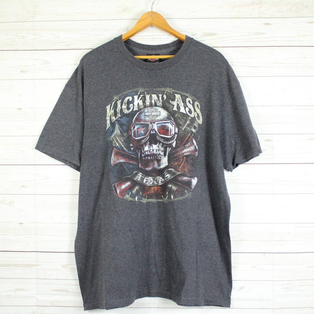 Essential Harley Davidson Skull T Shirt In Good... - Depop