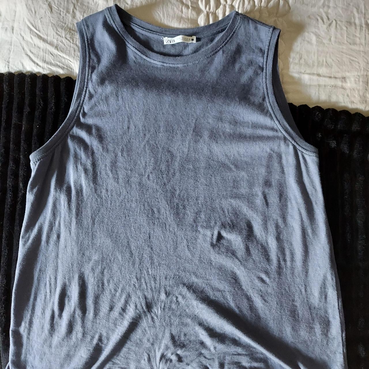 Blue Grey tank from Zara. Have not worn because it... - Depop