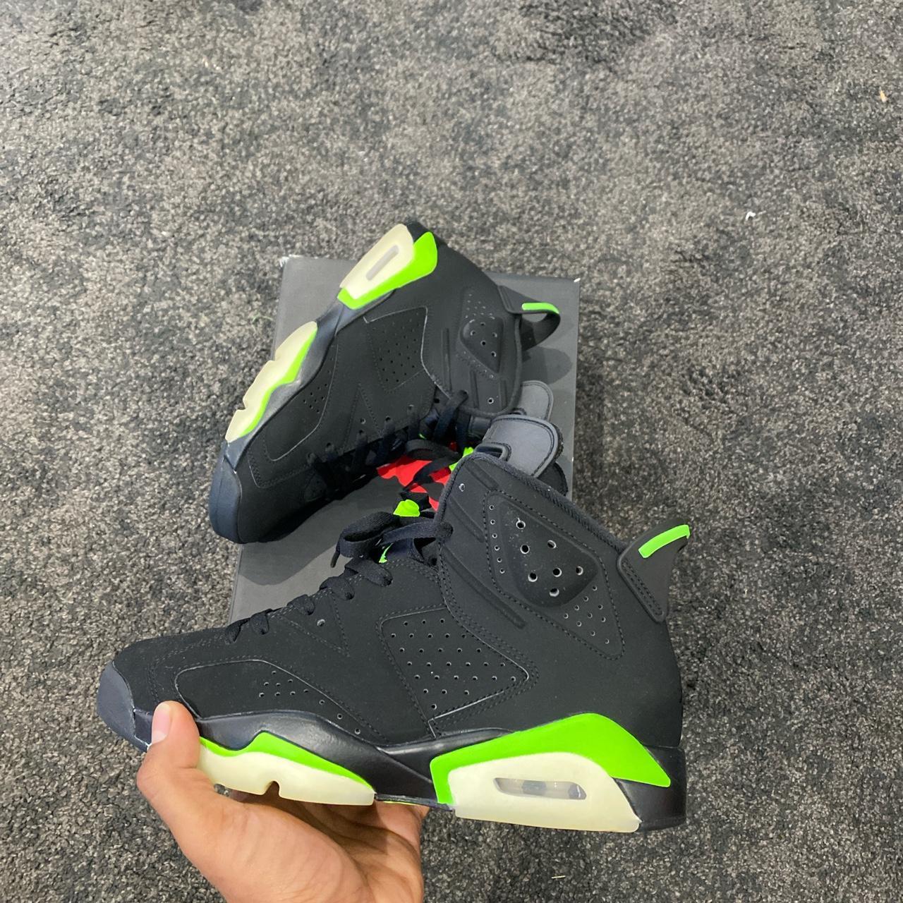 gs aj 6 retro black electricgreen