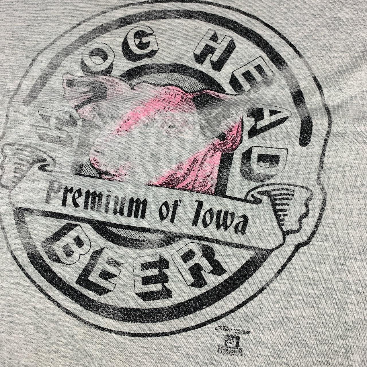 Vintage 80s Hog Head Beer Single Stitch T Shirt Im... Depop