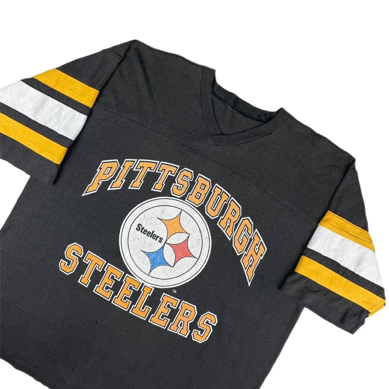 Vintage 90s Single Stitch Logo 7 Steelers T Shirt... - Depop