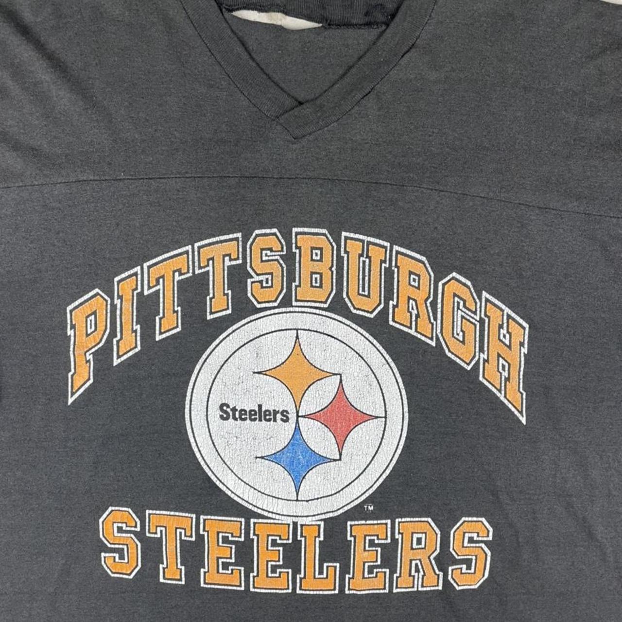 Vintage 90s Single Stitch Logo 7 Steelers T Shirt... - Depop