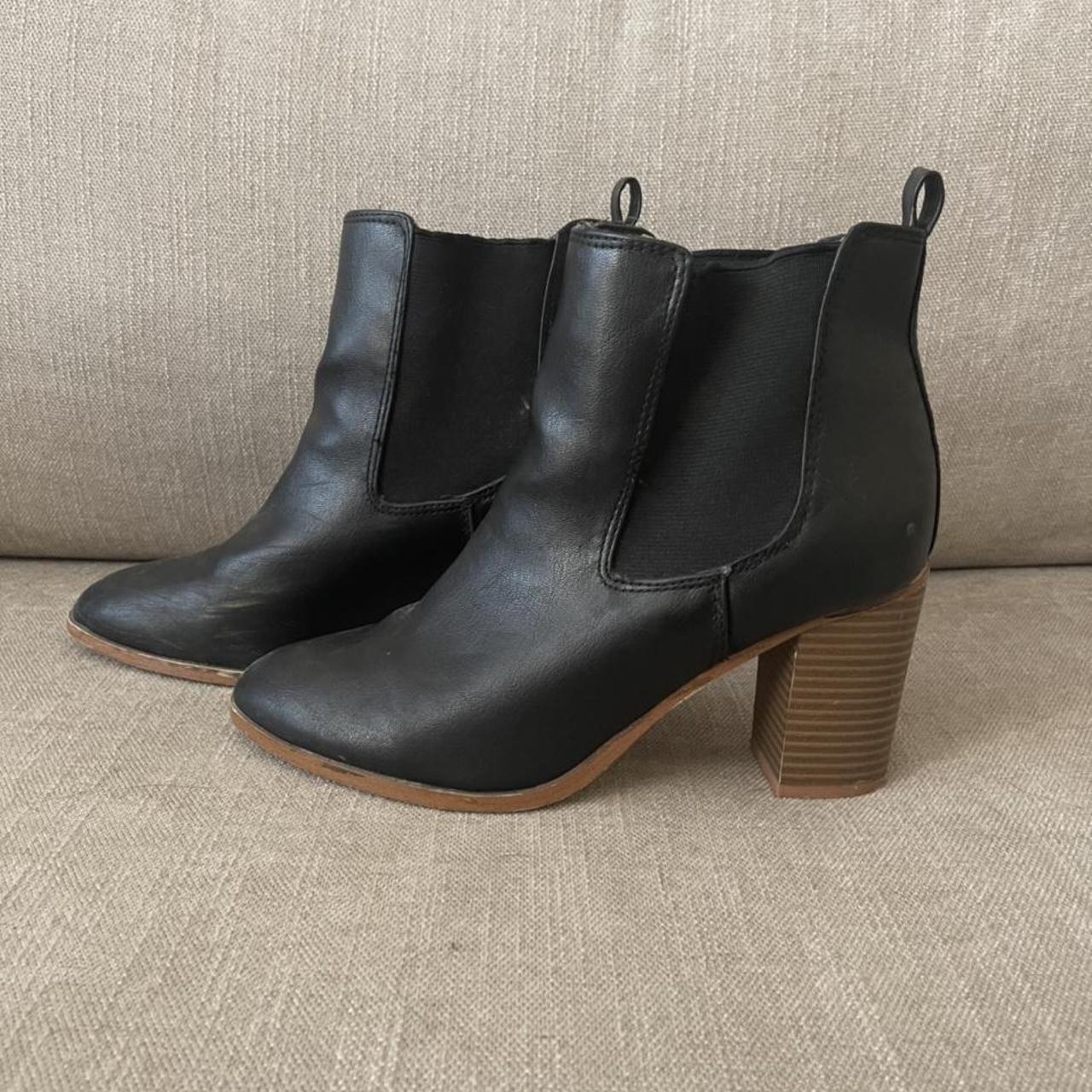 black and brown boots