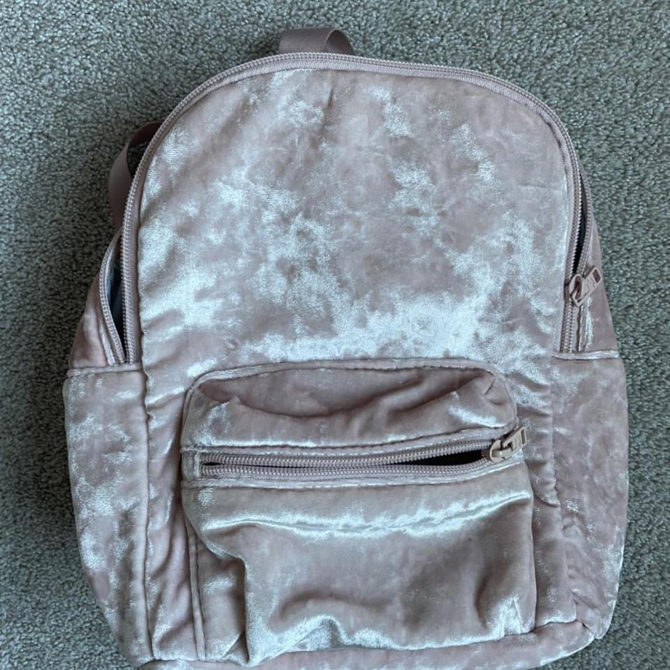 Hollister velvet mini backpack used once great. Depop