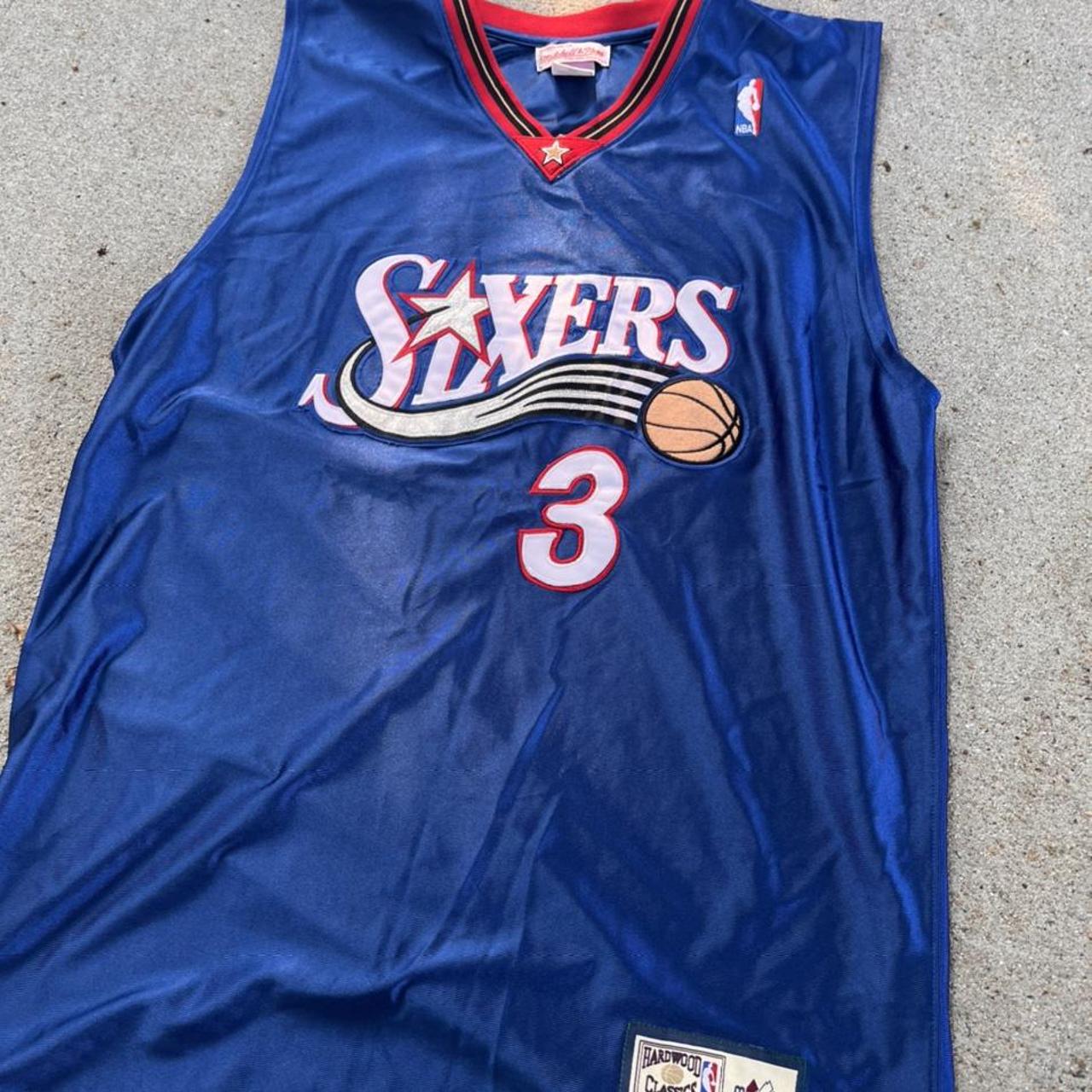 Philadelphia 76ers #3 Allen Iverson Gold Mitchell & - Depop