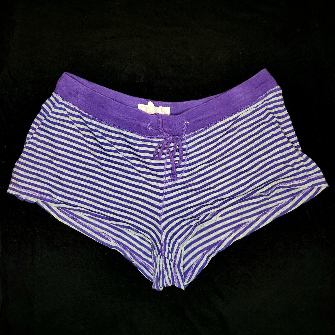 Purple Stripe Short Shorts Short shorts cute purple... - Depop