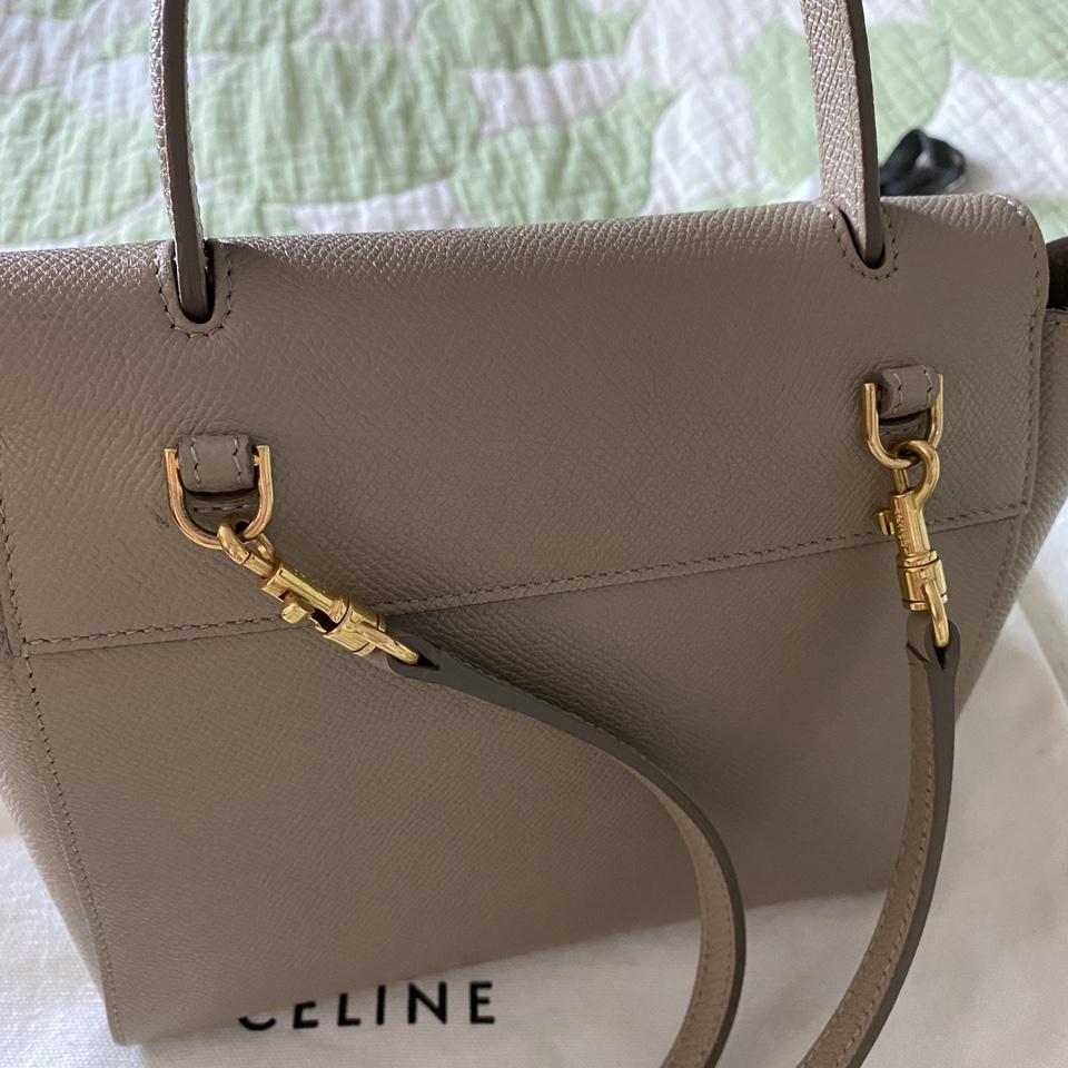 CELINE Tan Leather Big Bag Nano Bucket Bag Made in - Depop