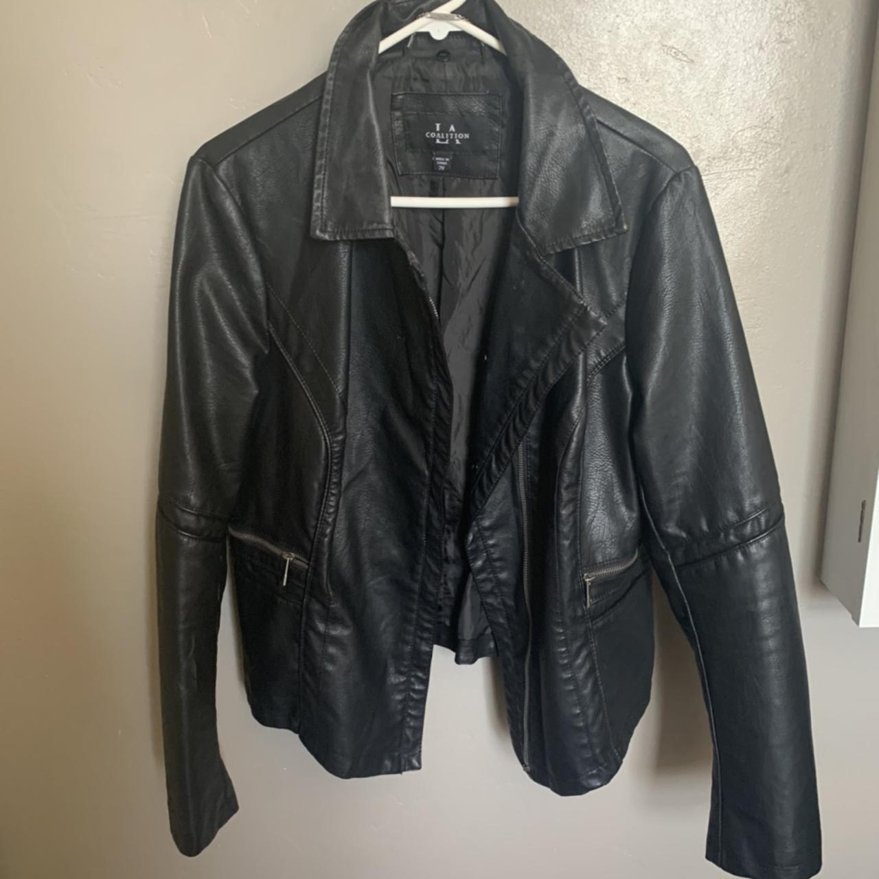 Black leather jacket - Depop