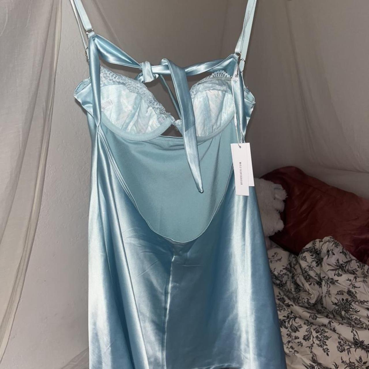 BNWT Beautifulllll Bydee Australia blue silk slip... - Depop