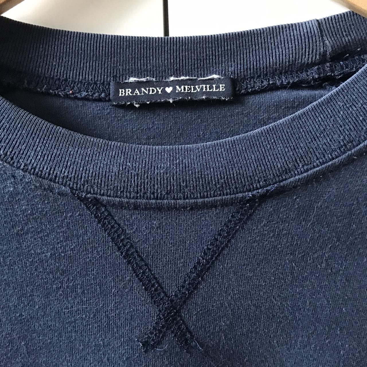 Brandy Melville Women's Blue and Navy Sweatshirt | Depop