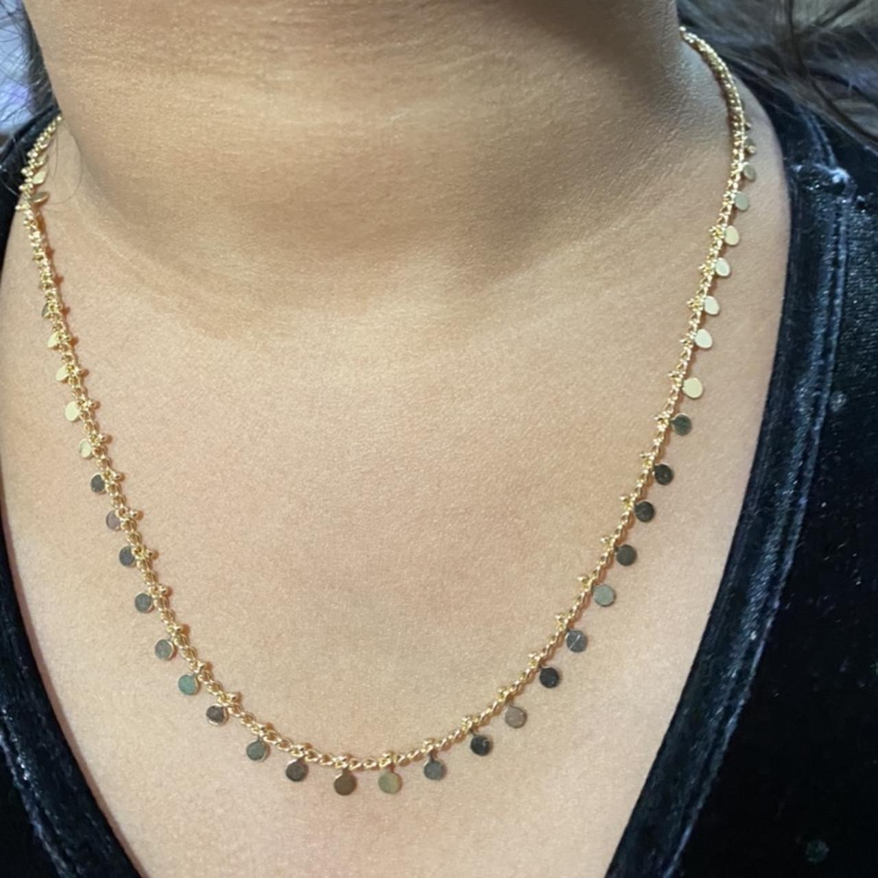 Gold disc necklace 🔅14K gold plated 🔅 length- 15”,... - Depop
