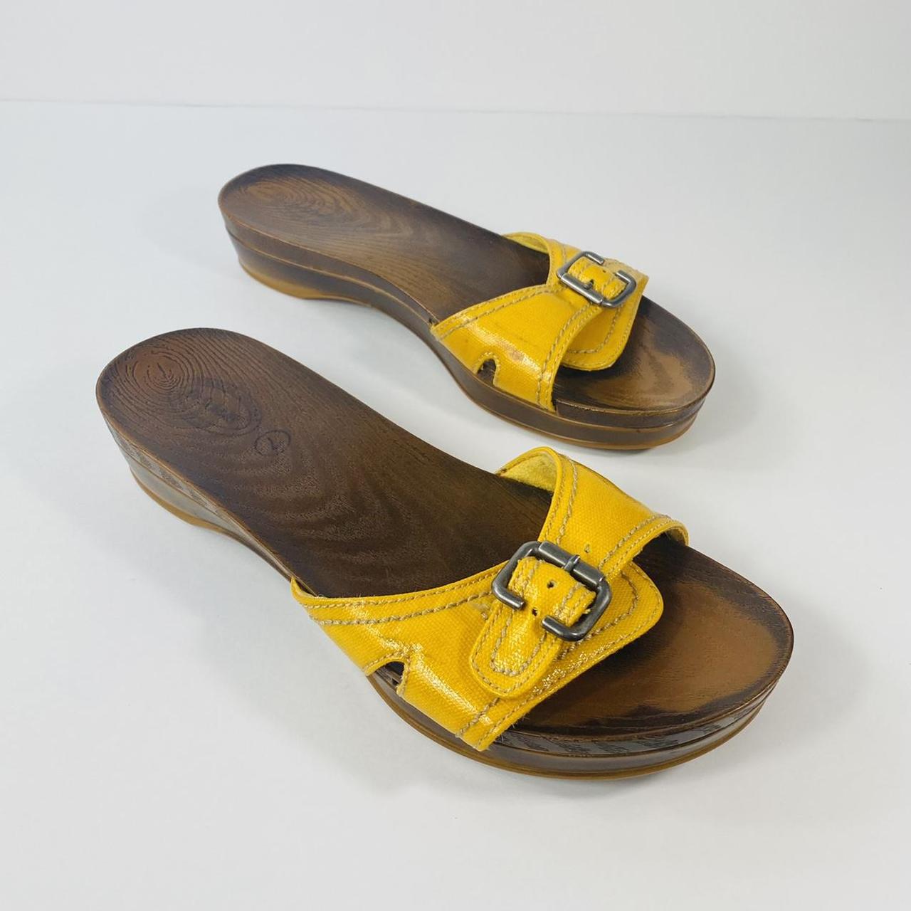 Dr. Scholl's Women's Yellow and Brown Sandals | Depop