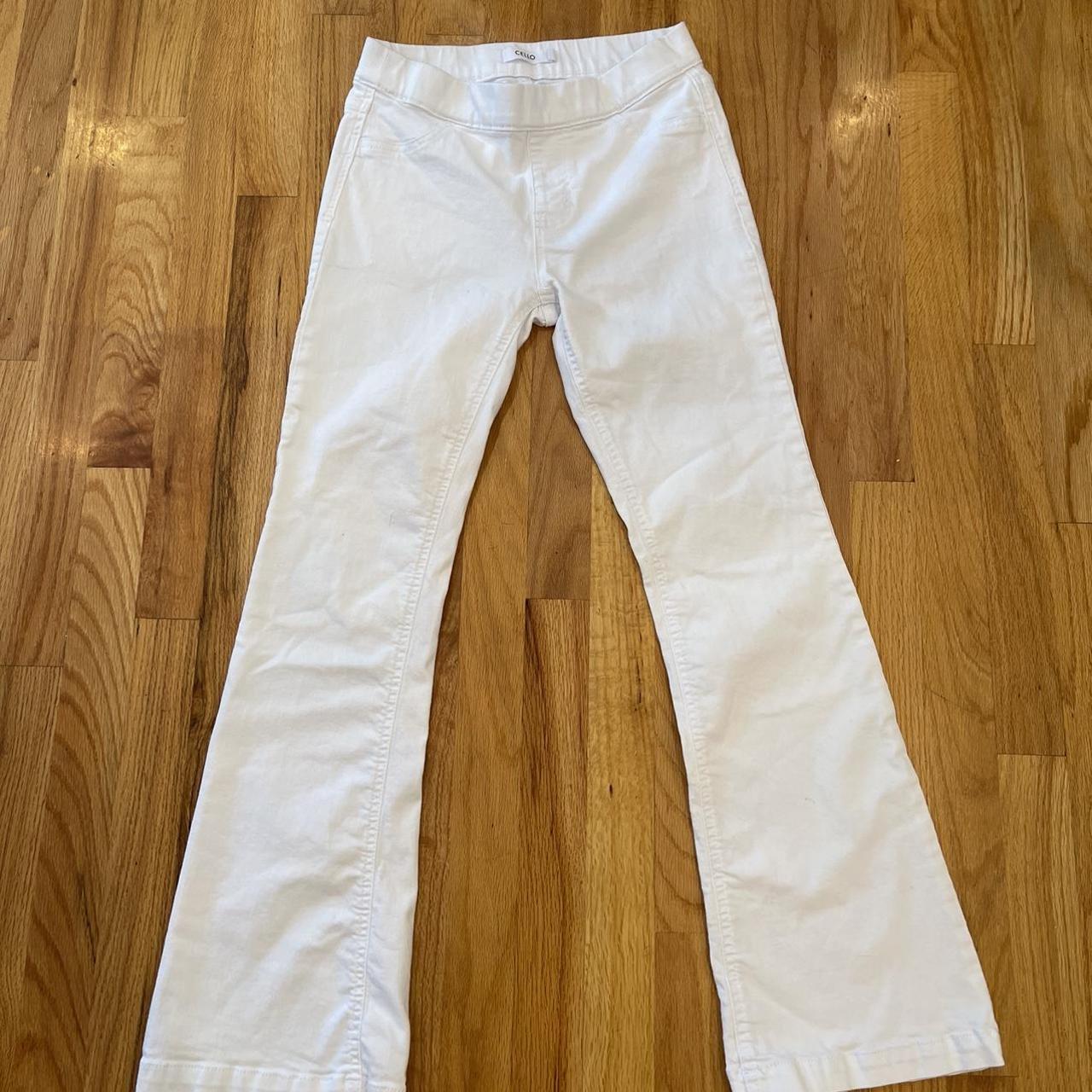 cello-white-flared-jeggings-elastic-pull-on-waist-depop