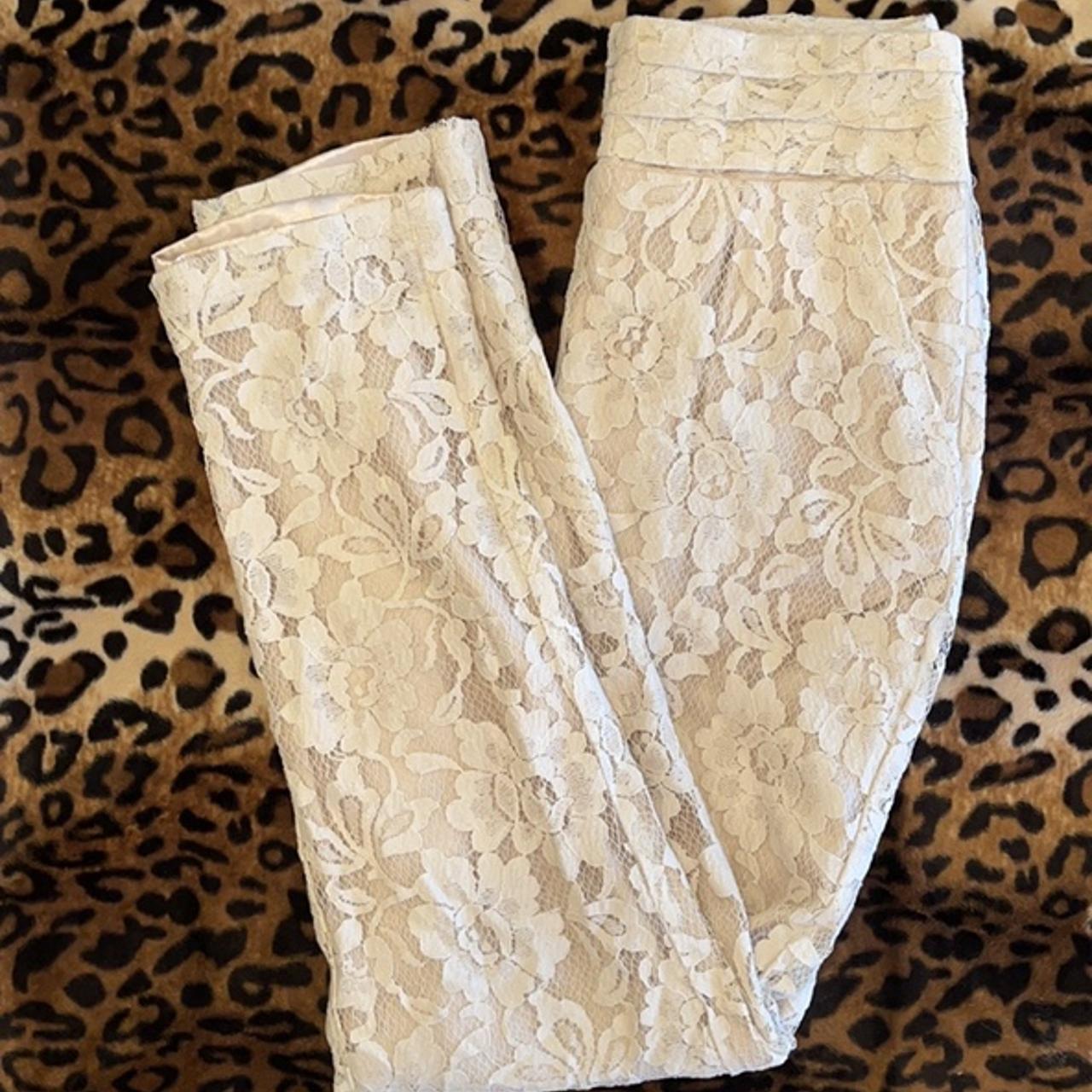Kimchi Blue cream lace pants. Size 0. Lace outer... Depop
