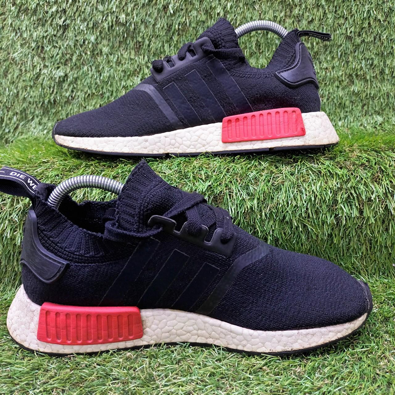 adidas nmd r1 core black lush red and blue