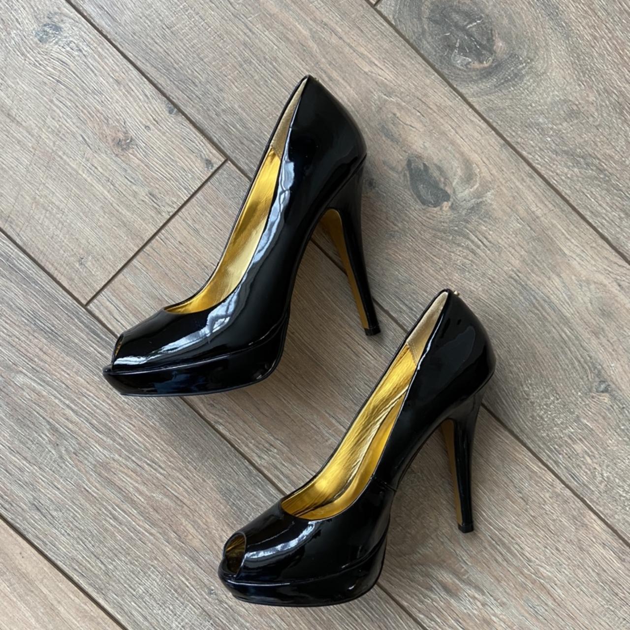 black ted baker heels never been worn, UK 7 - gold... - Depop