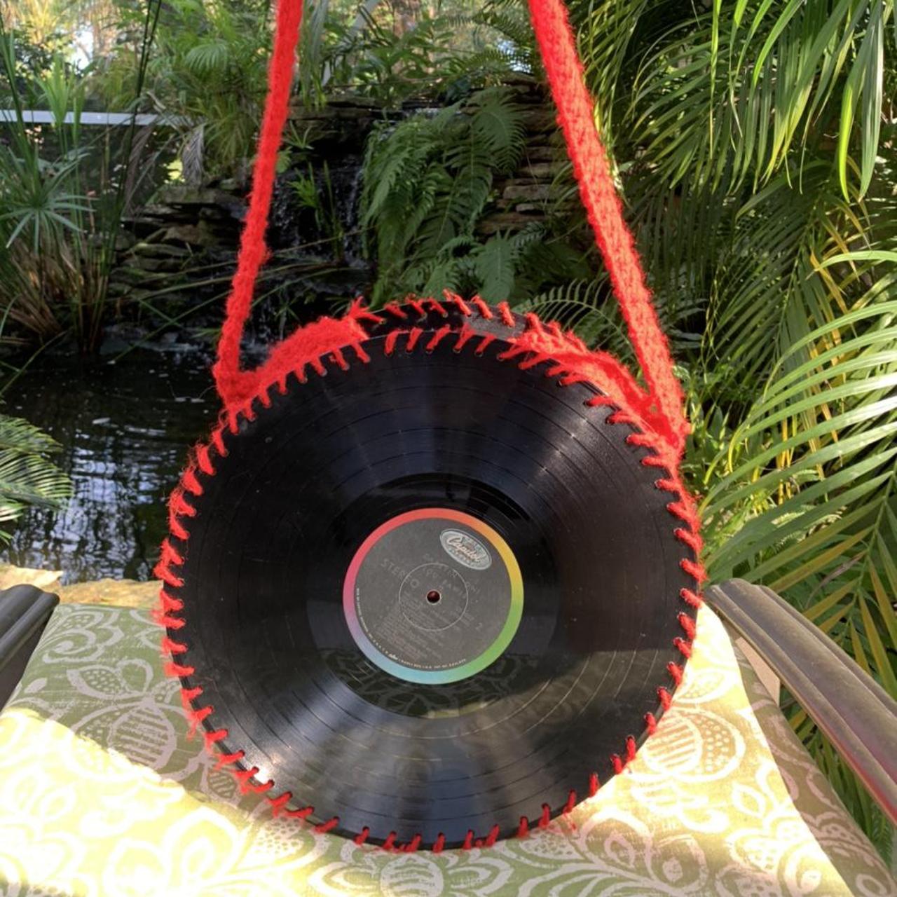 Vinyl Record Crocheted Purse 