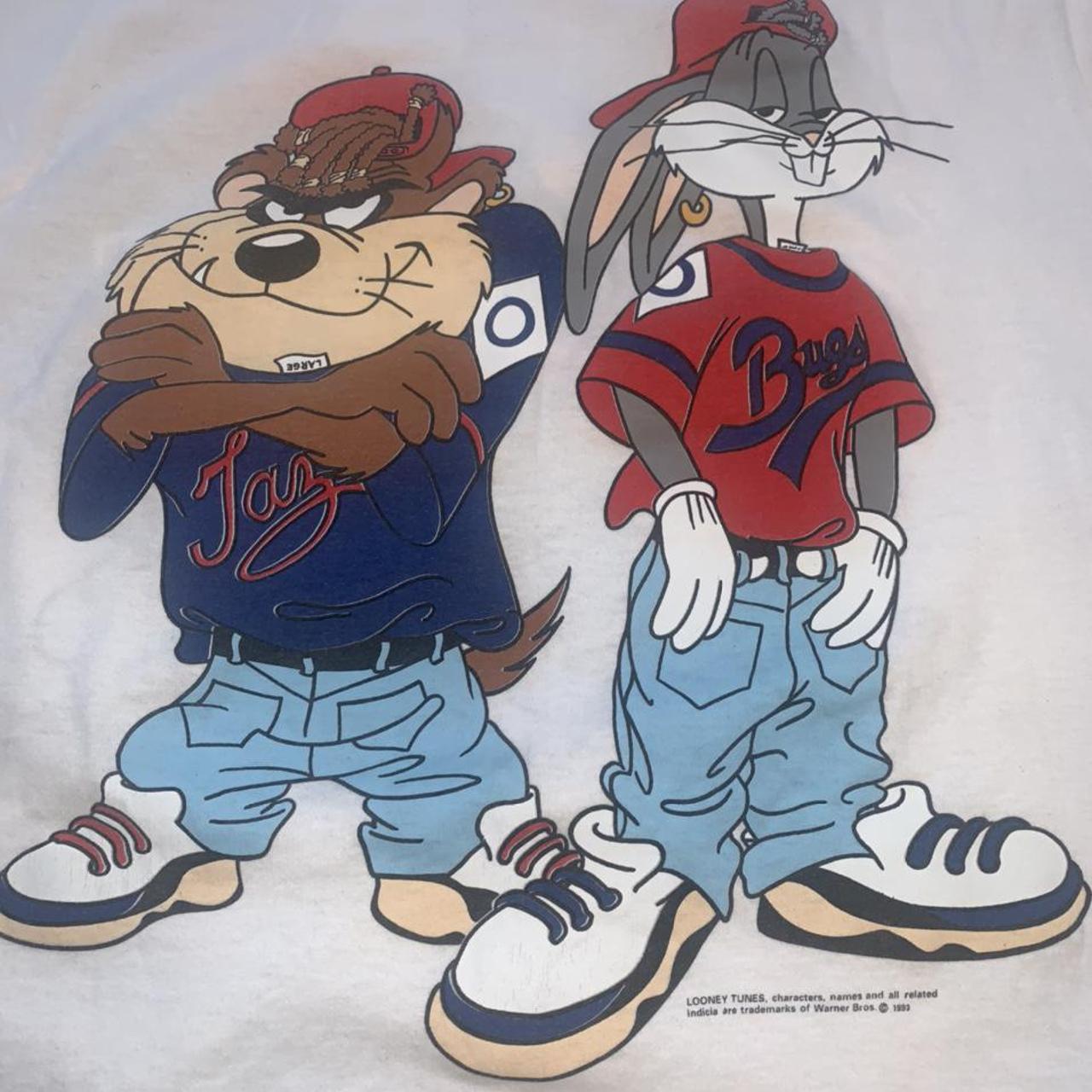 Vintage Texas Rangers Baseball Looney Tunes Taz 1991 - Depop