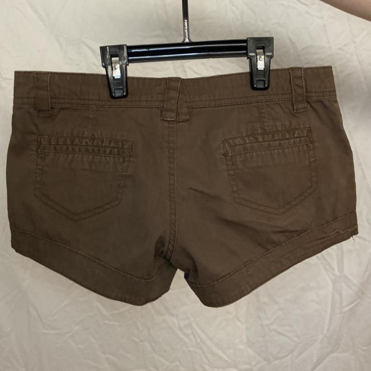 adorable low waisted brown shorts with super cute... Depop