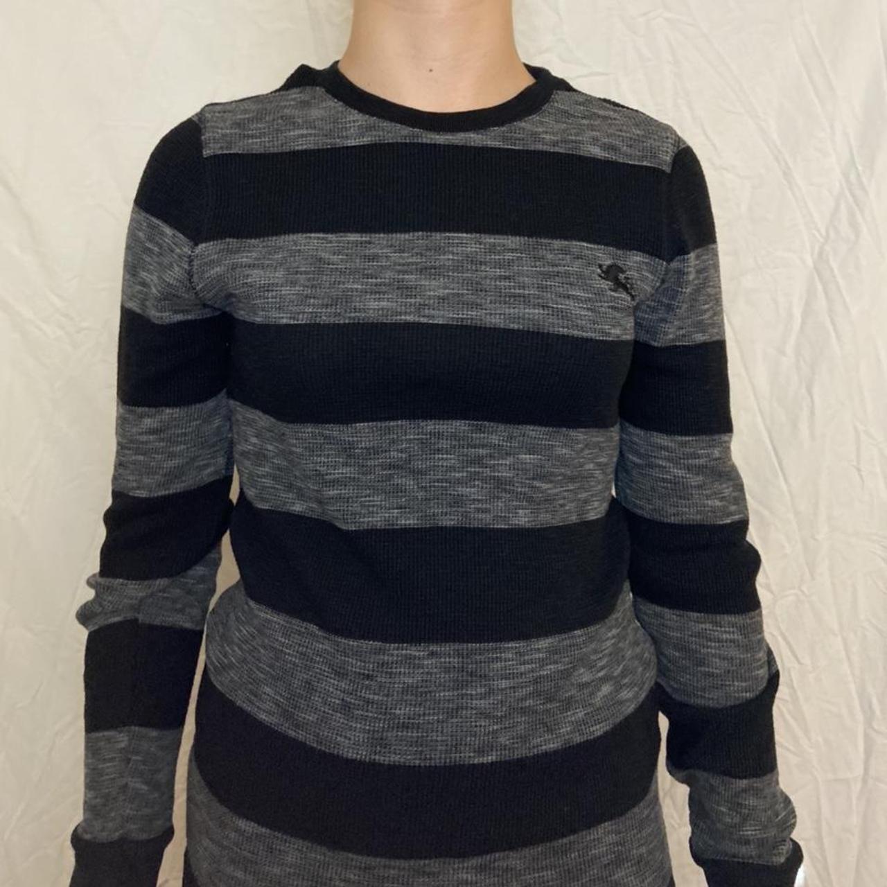 Express Women's Black and Grey Jumper Depop