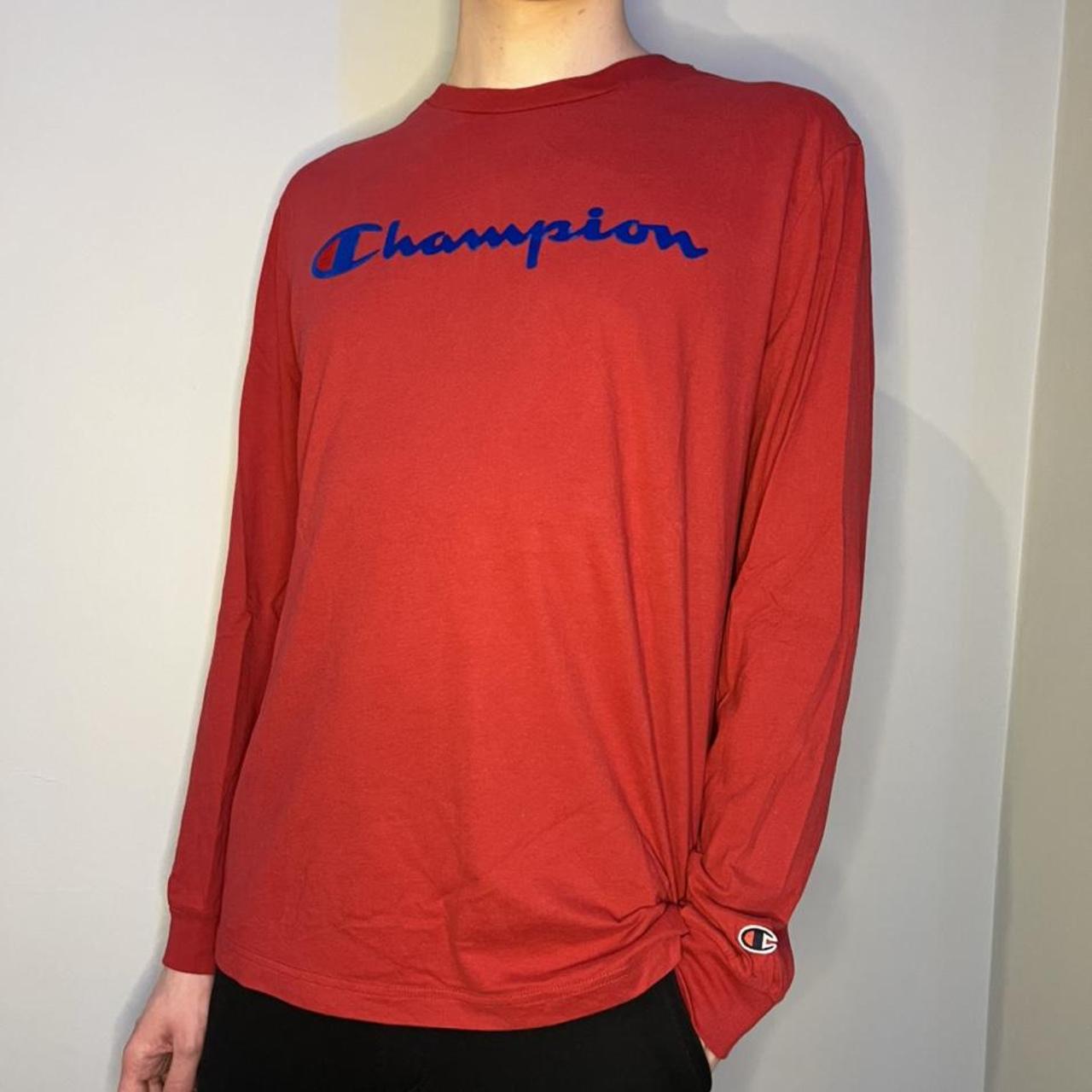 Champion Men's Red T-shirt | Depop