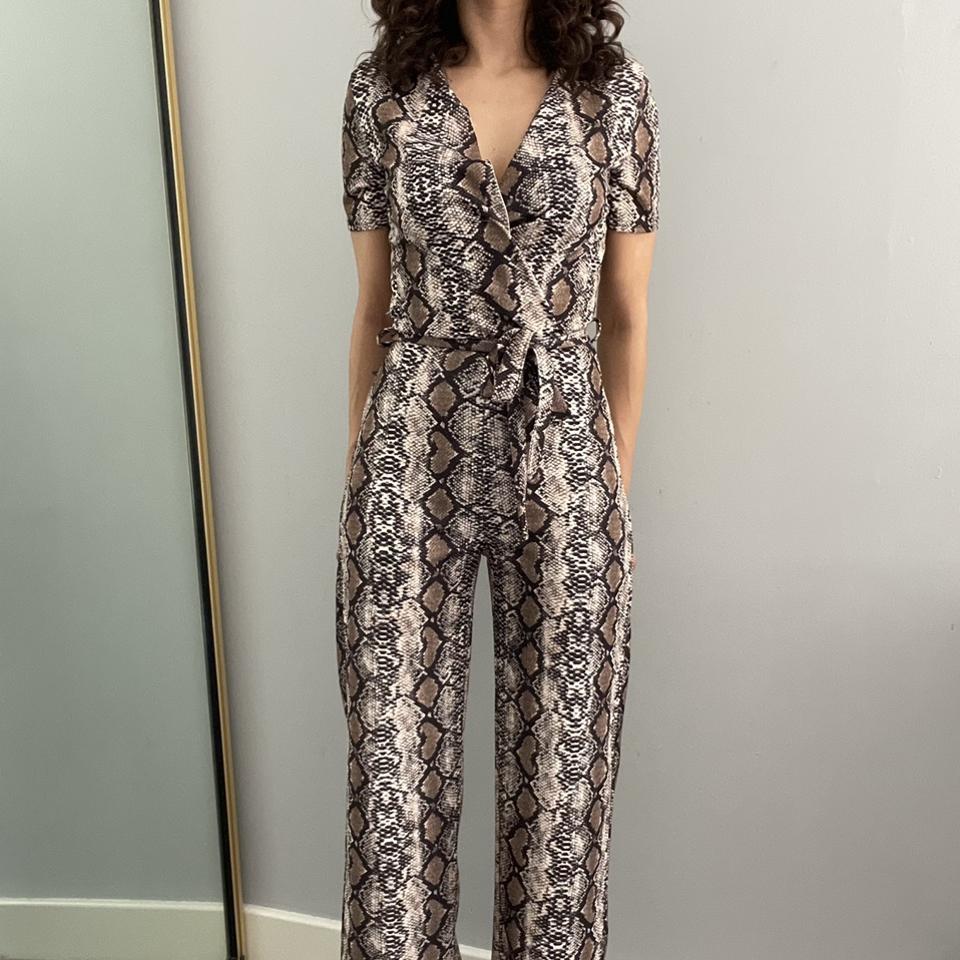 Snake print jumpsuit store new look