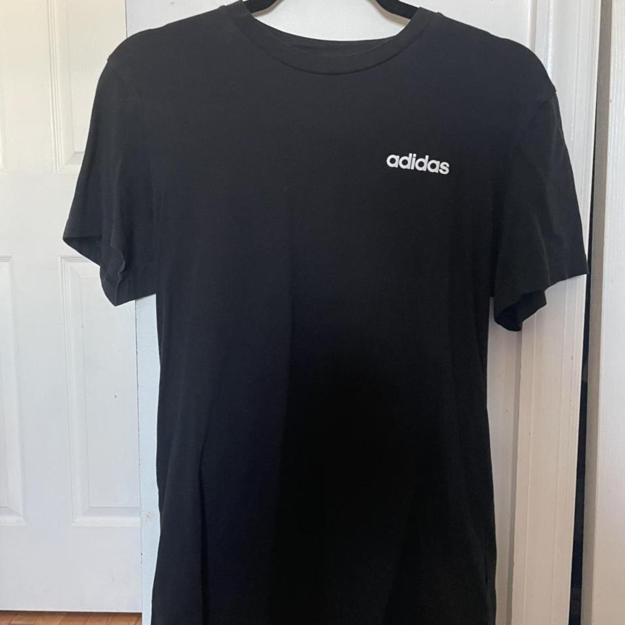 adidas plain black tee size- US small material-... - Depop