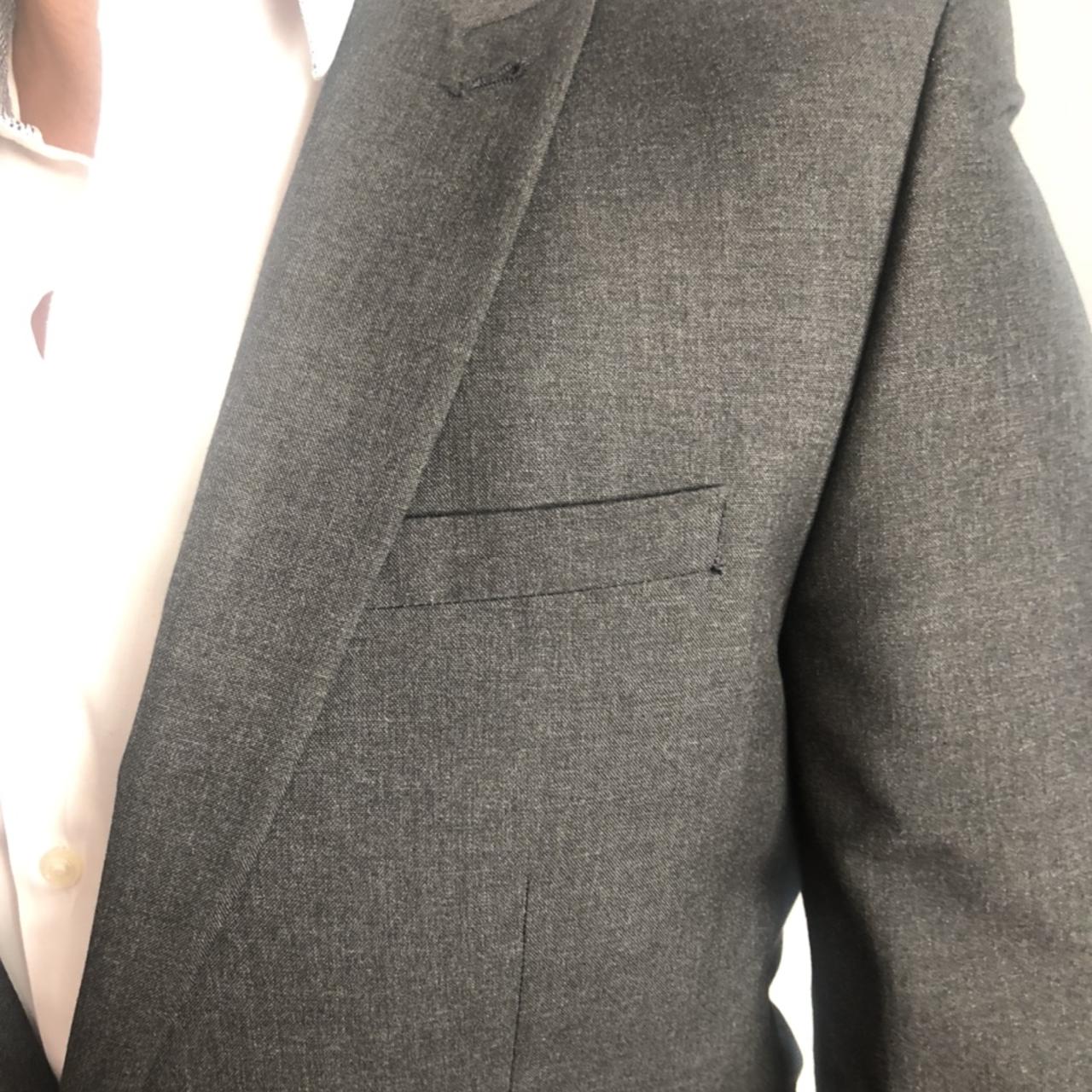 Charcoal slim fit next suit. Only worn once for a... - Depop