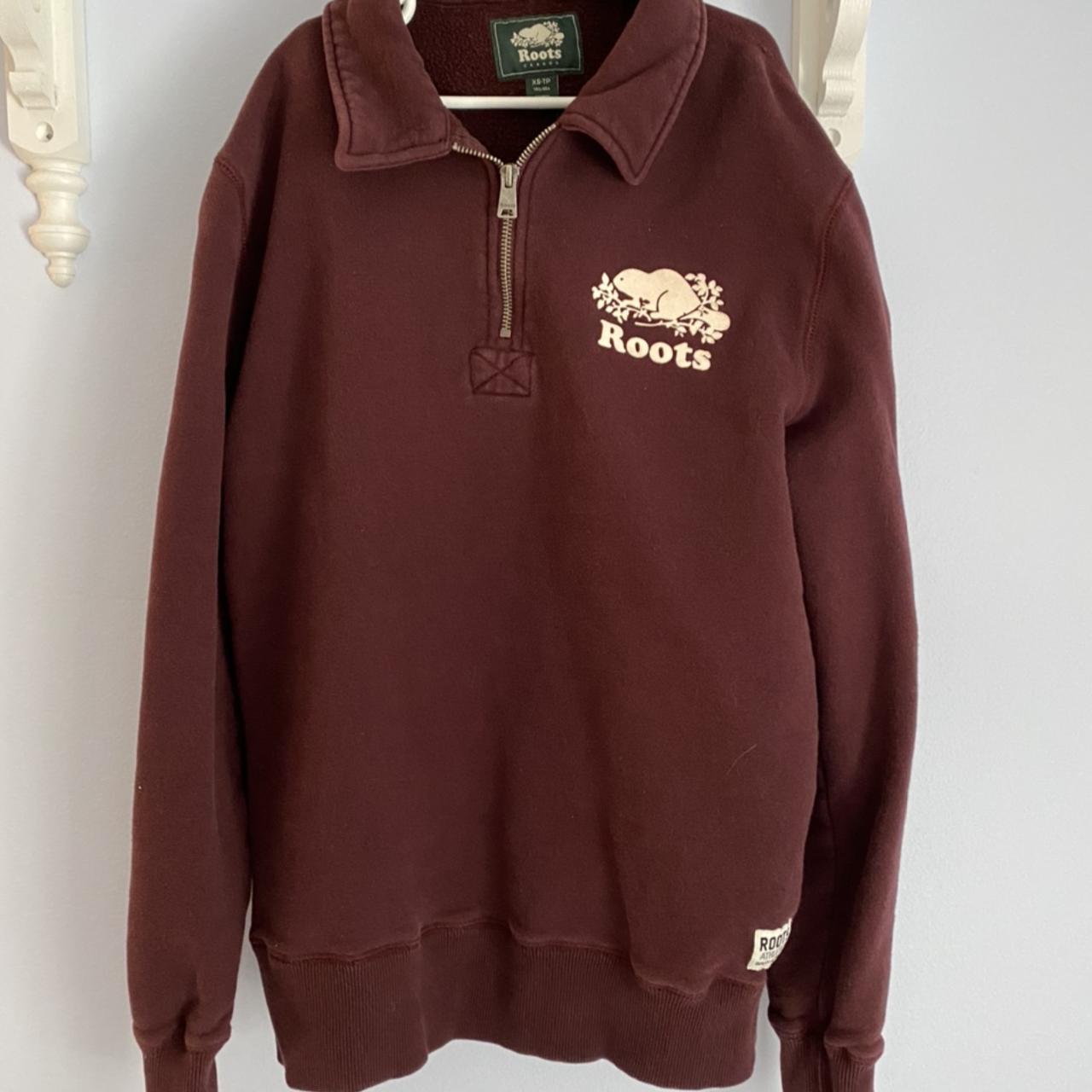 Maroon roots sweater quarter zip! Size xs Super - Depop