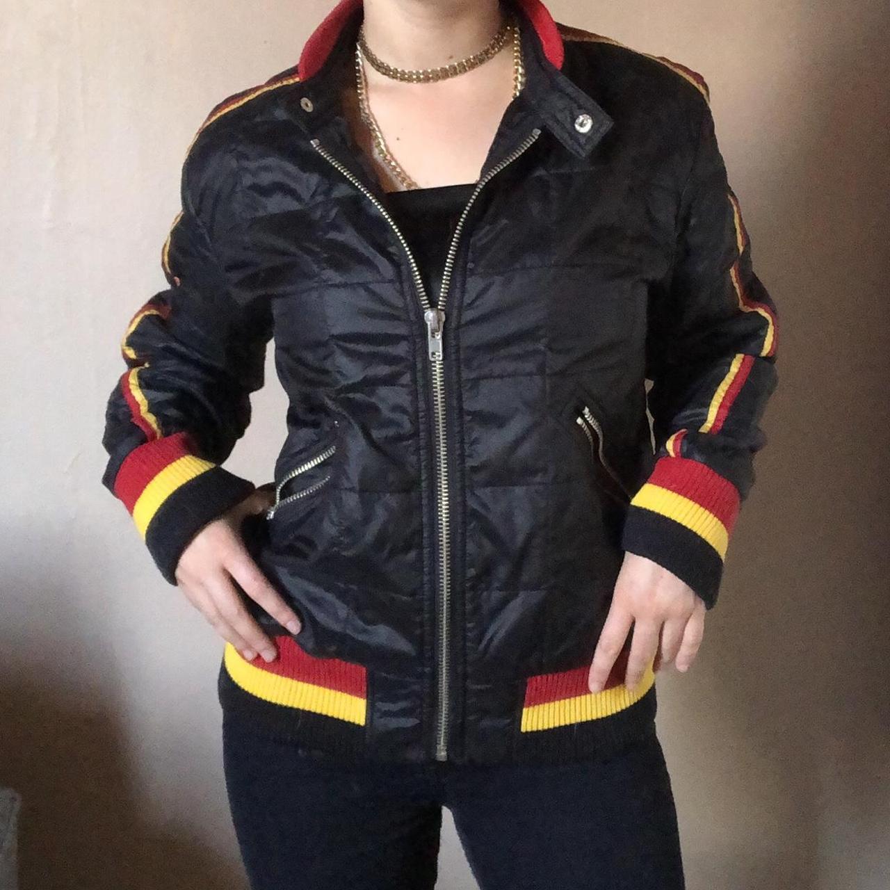 Product Image 1 - Black Bomber Jacket with Red