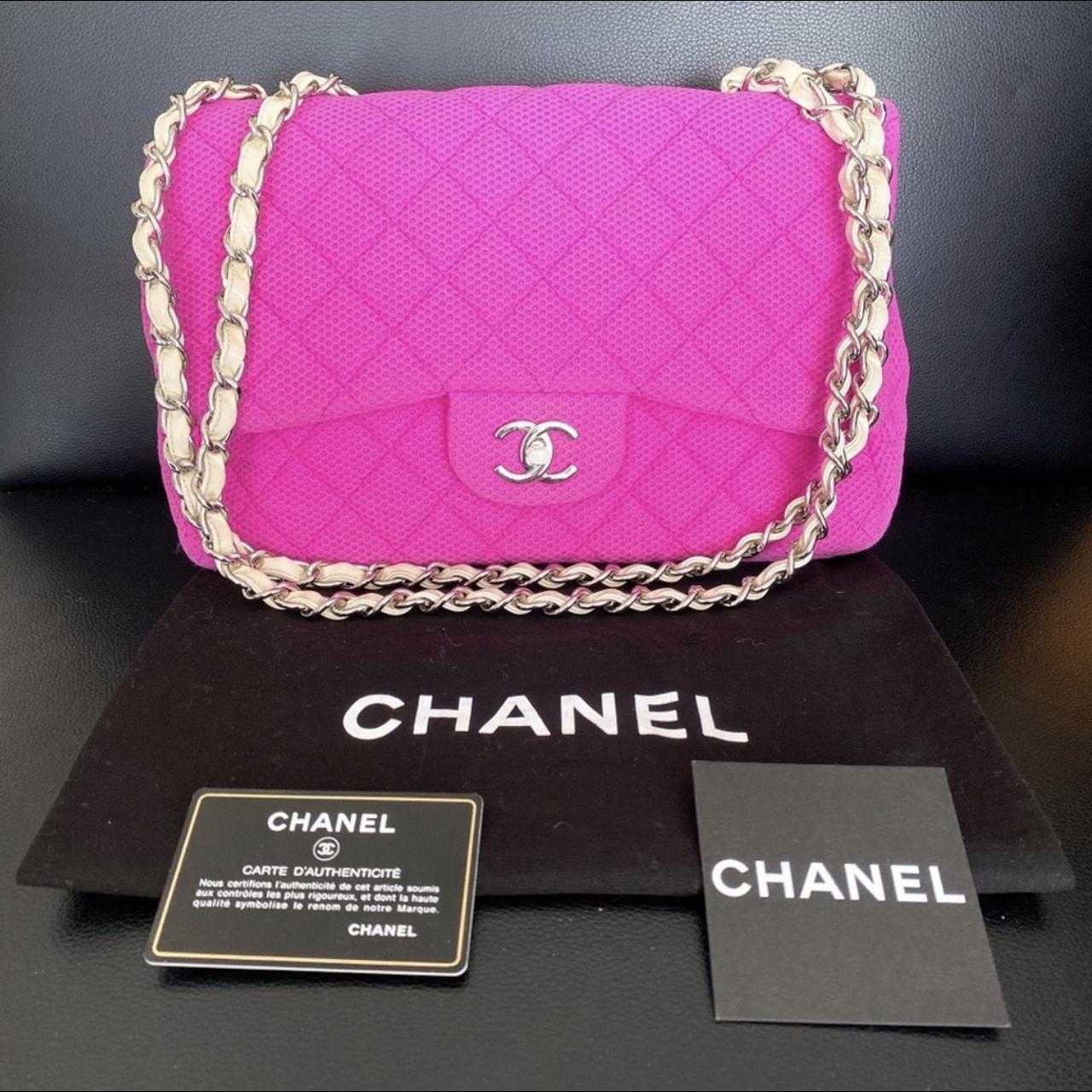 pink and white chanel purse authentic