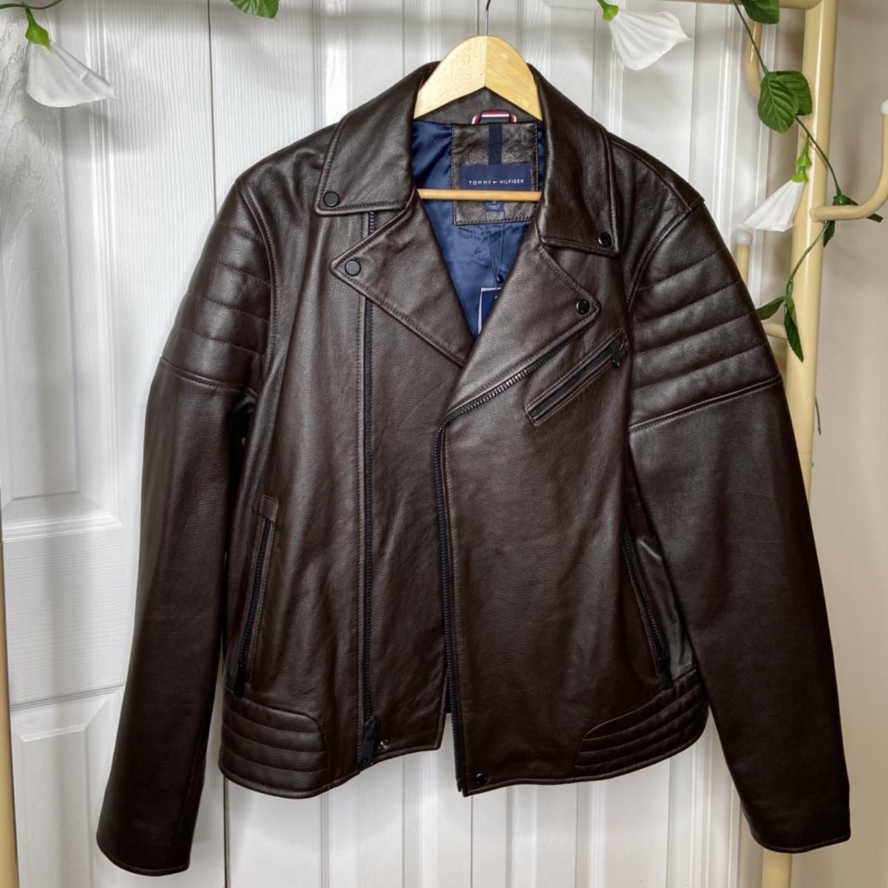 Tommy Hilfiger Men’s Leather Jacket Never worn - Depop