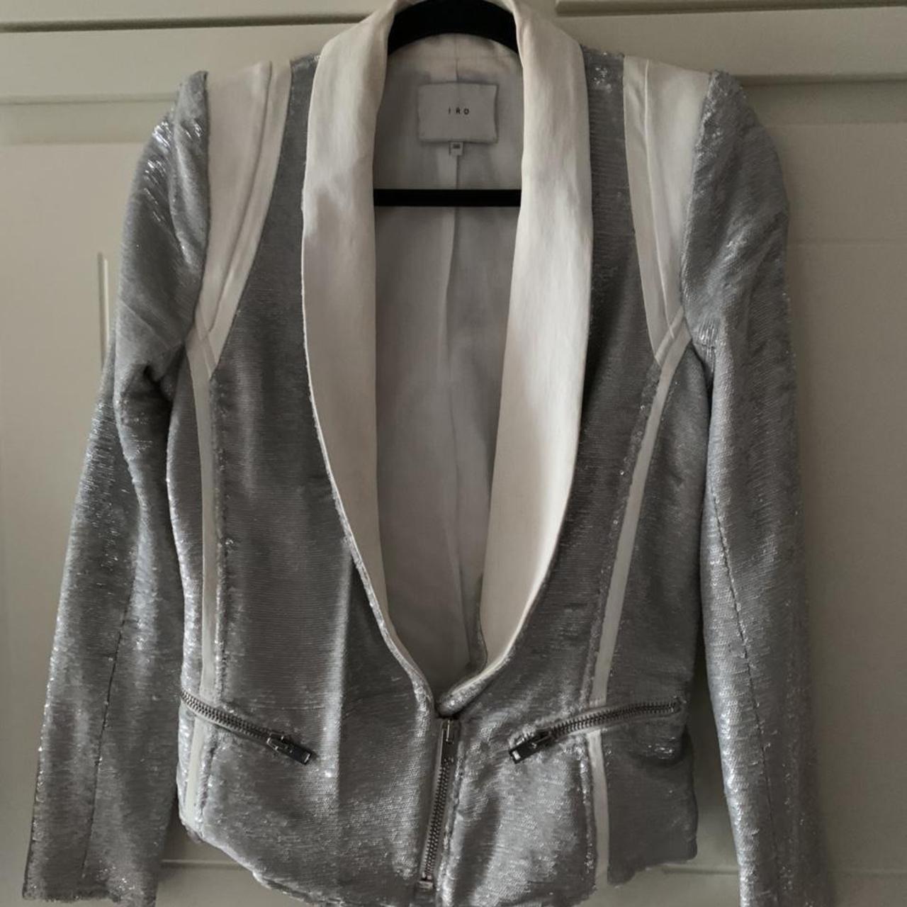 Iro silver leather on sale jacket