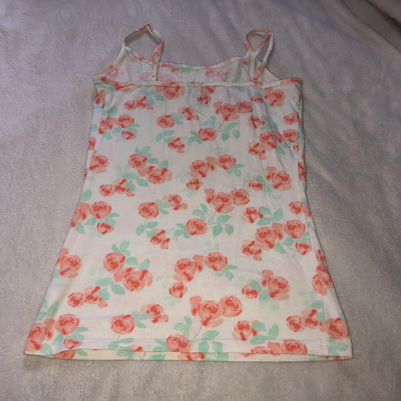 Floral Tank Top Never Worn Super Cute Pm For Depop