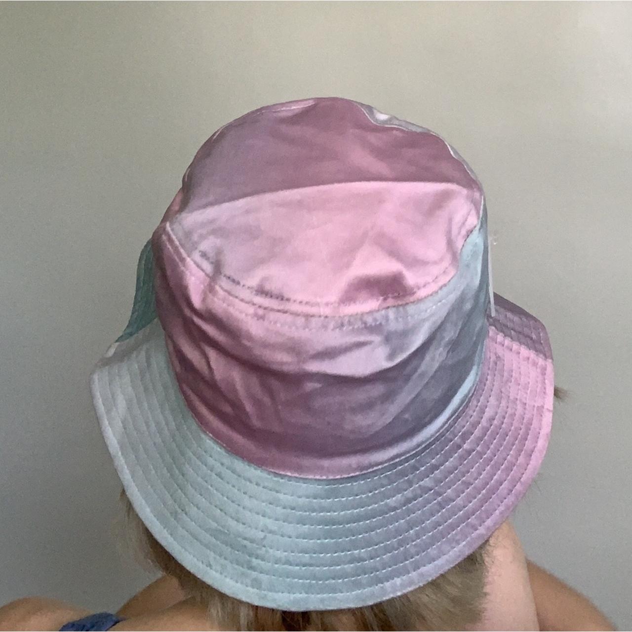 Cute pink blue and purple pastel velvet bucket Depop