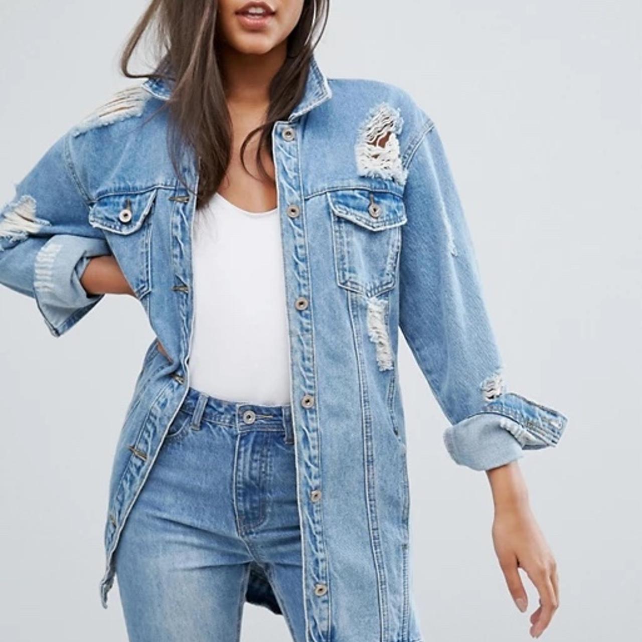 missguided distressed denim jacket