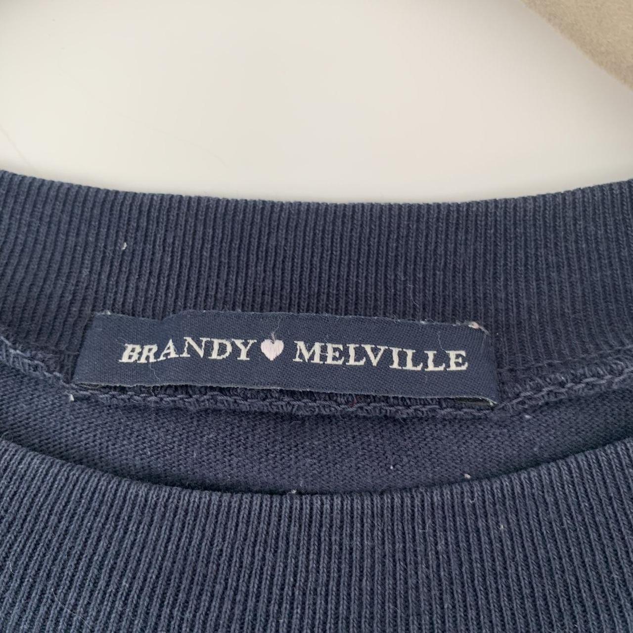 Brandy Melville Women's Navy T-shirt | Depop