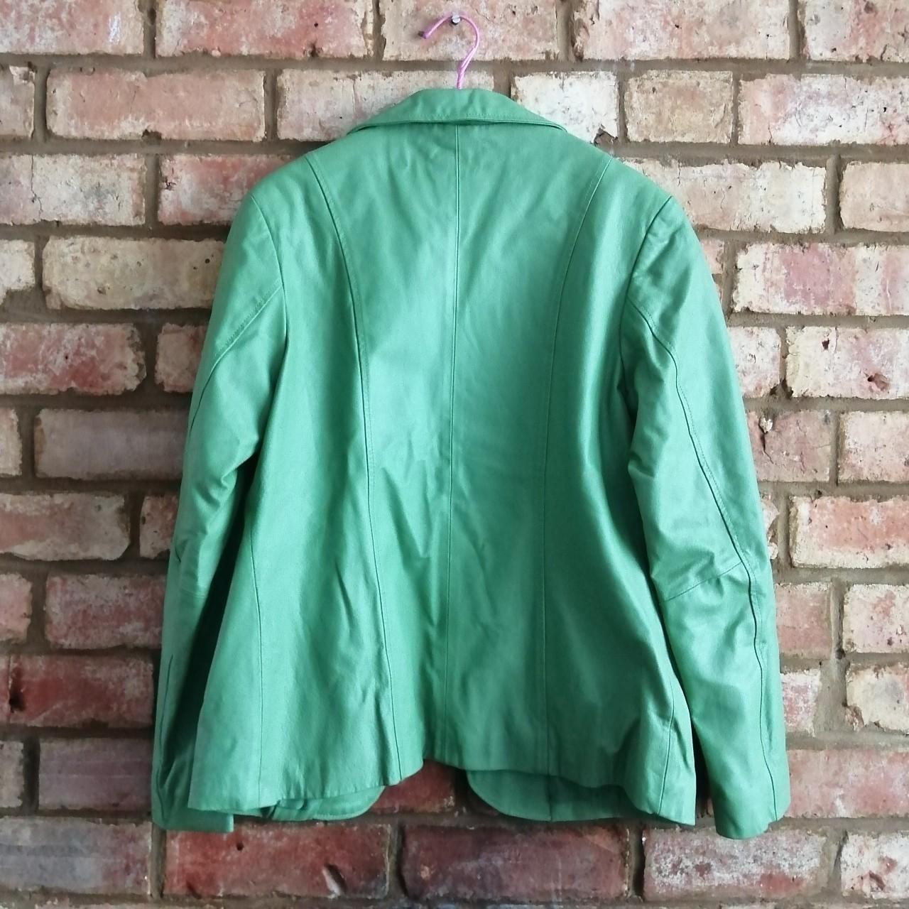 Vintage green leather jacket / blazer Incredible... - Depop