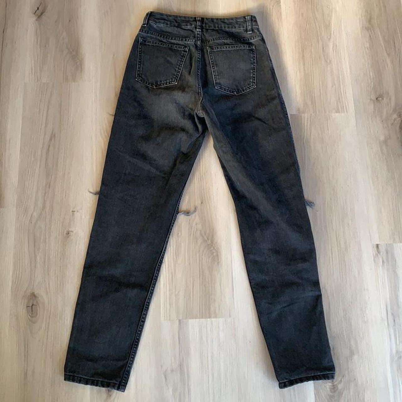 Destroyed black denim jeans - Depop
