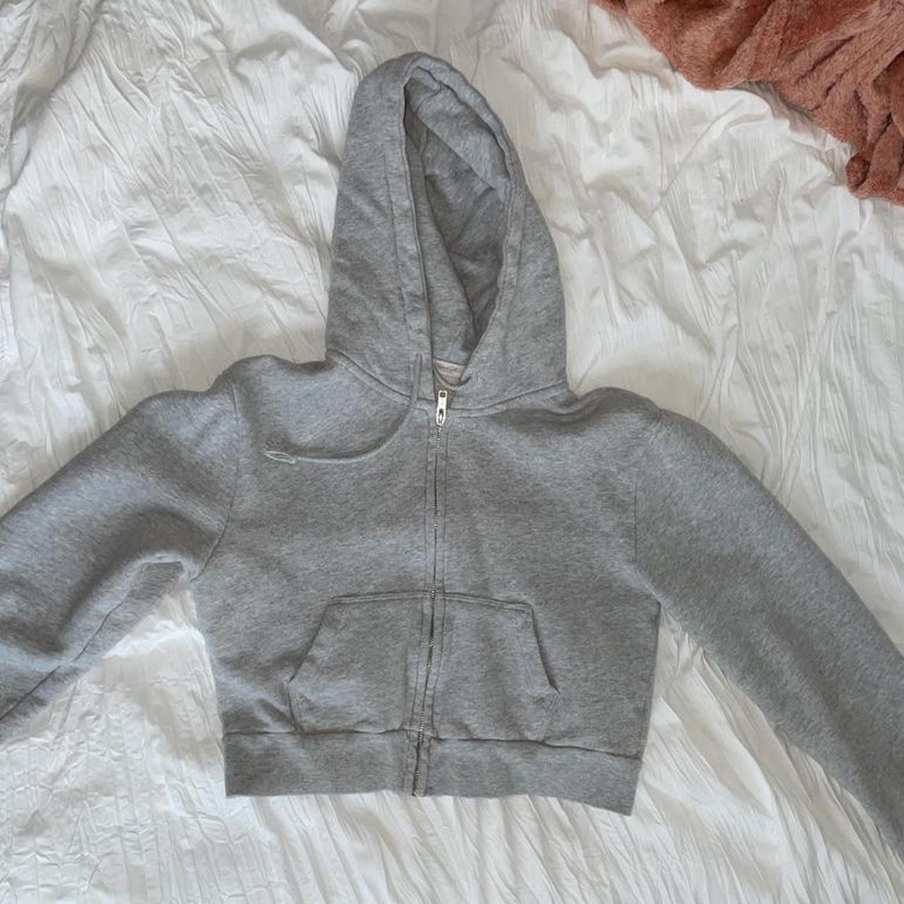 Grey brandy cropped zip up hoodie!! So cute and... Depop