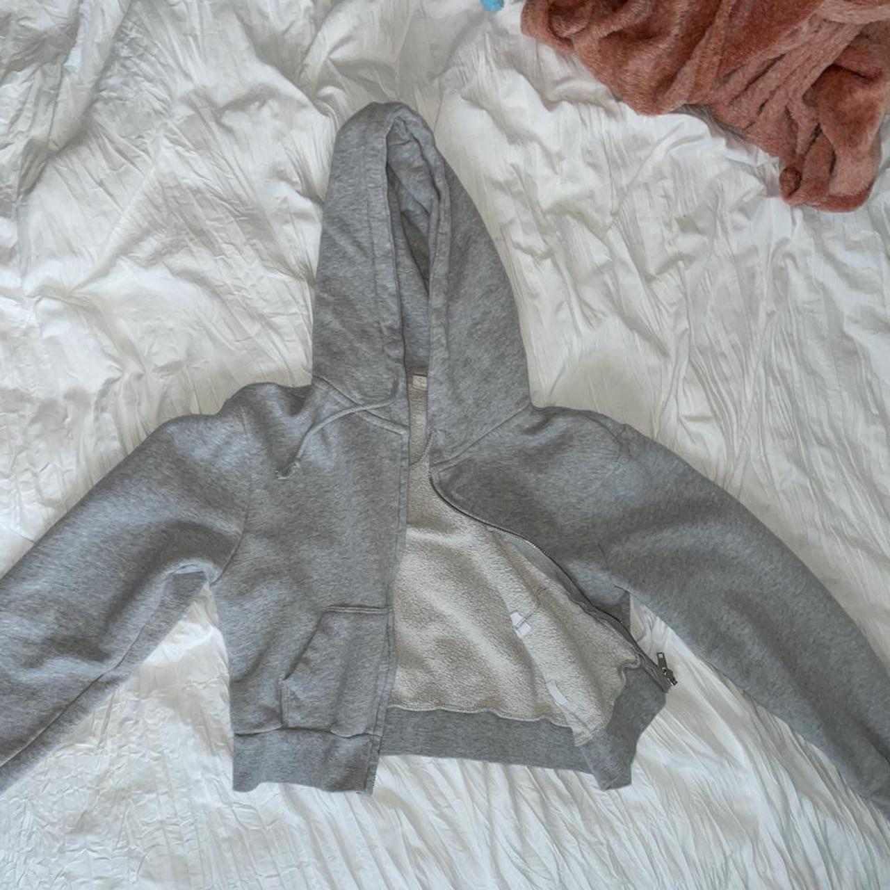 Grey brandy cropped zip up hoodie!! So cute and... Depop