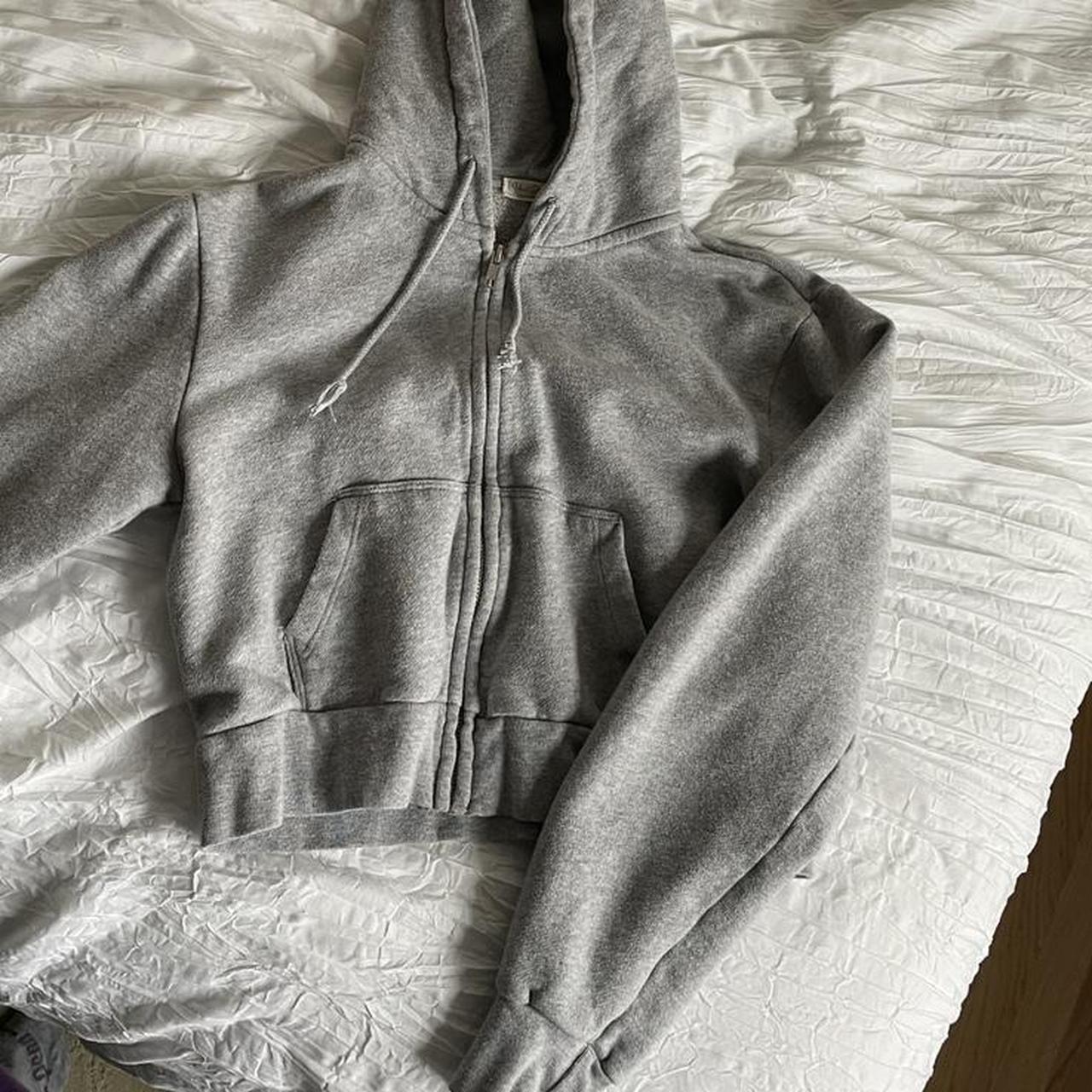 Grey brandy cropped zip up hoodie!! So cute and... Depop